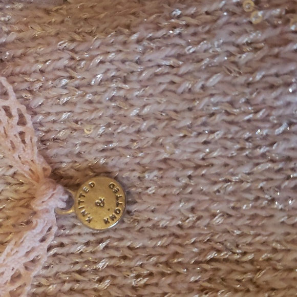 Glitter Sparkle Open Front Knitted & Knotted Sweater - Picture 5 of 11